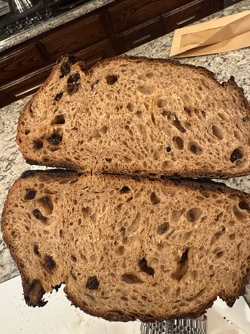 orange cranberry walnut sourdough bread