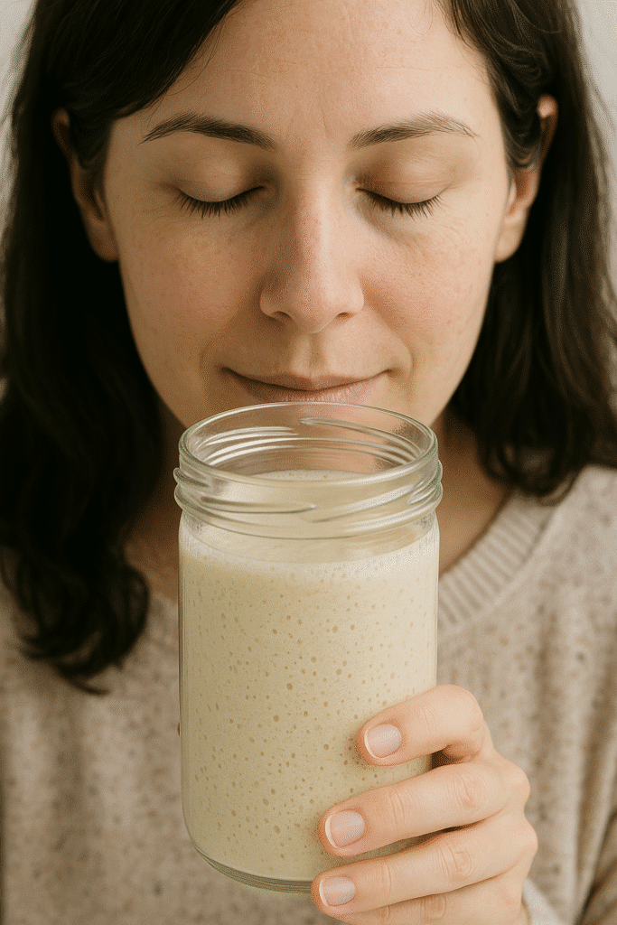 smelling sourdough starter
