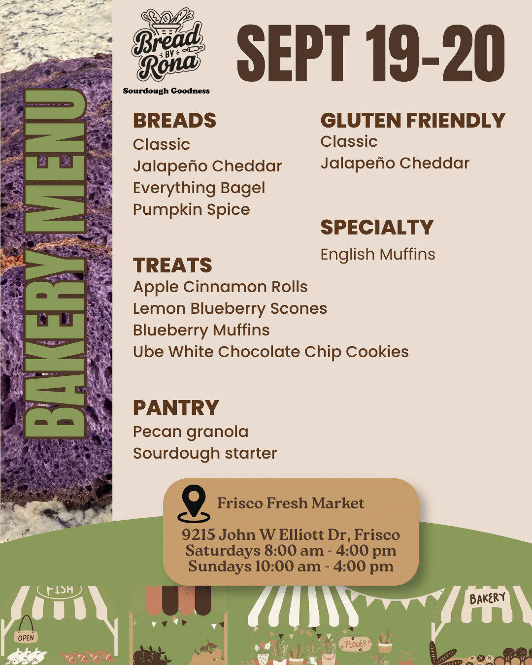 Bread By Rona menu for September 19–20, 2026